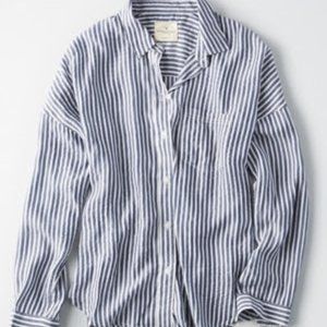 AE OVERSIZED STRIPED DOLMAN SHIRT